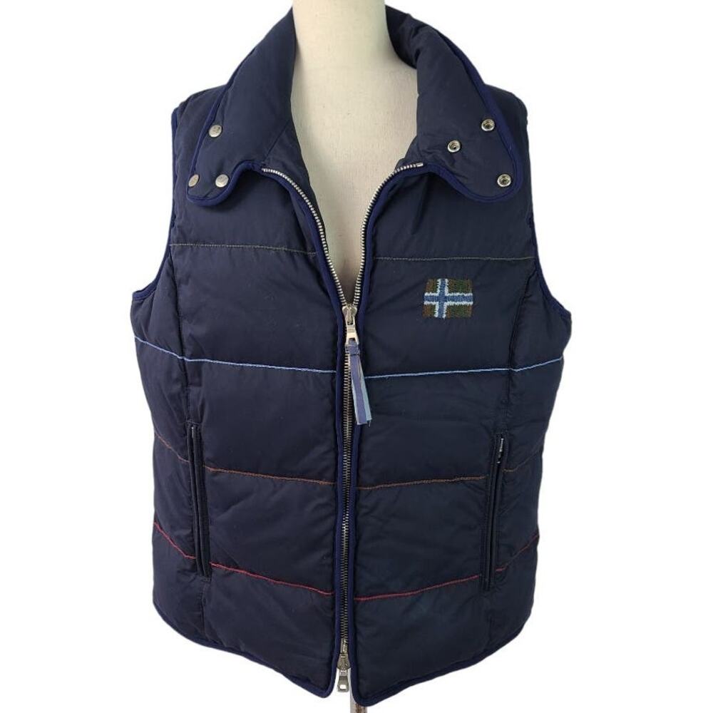 Napapijri Blue Red Orange Down Filled Puffer Vest Large